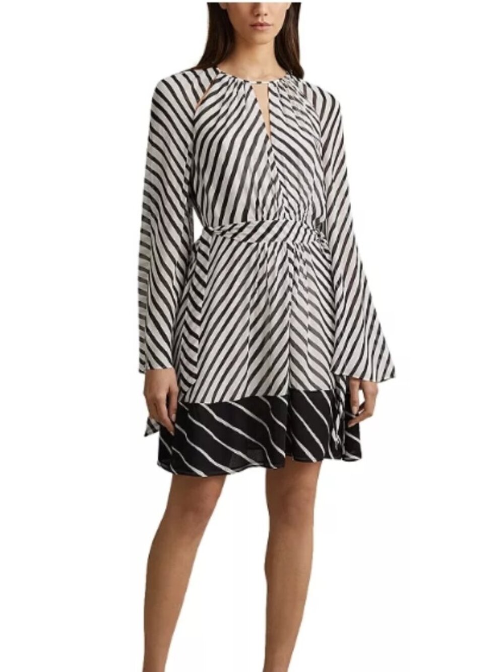 Reiss Minty Colorblocked Striped Dress Us 4 Nwt